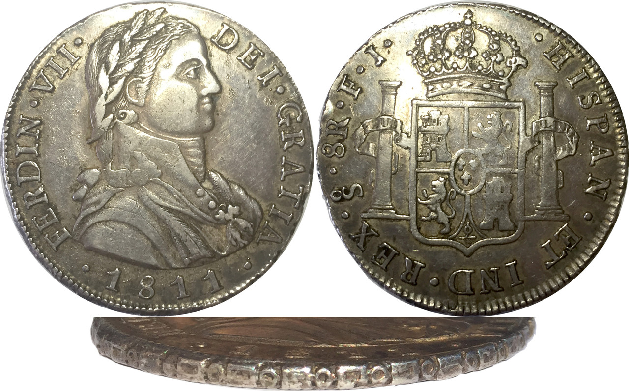 8 Reales 1811. Fernando VII. Santiago FJ. Busto almirante. 8-R-Fernando-VII-1811-Santiago-FJ