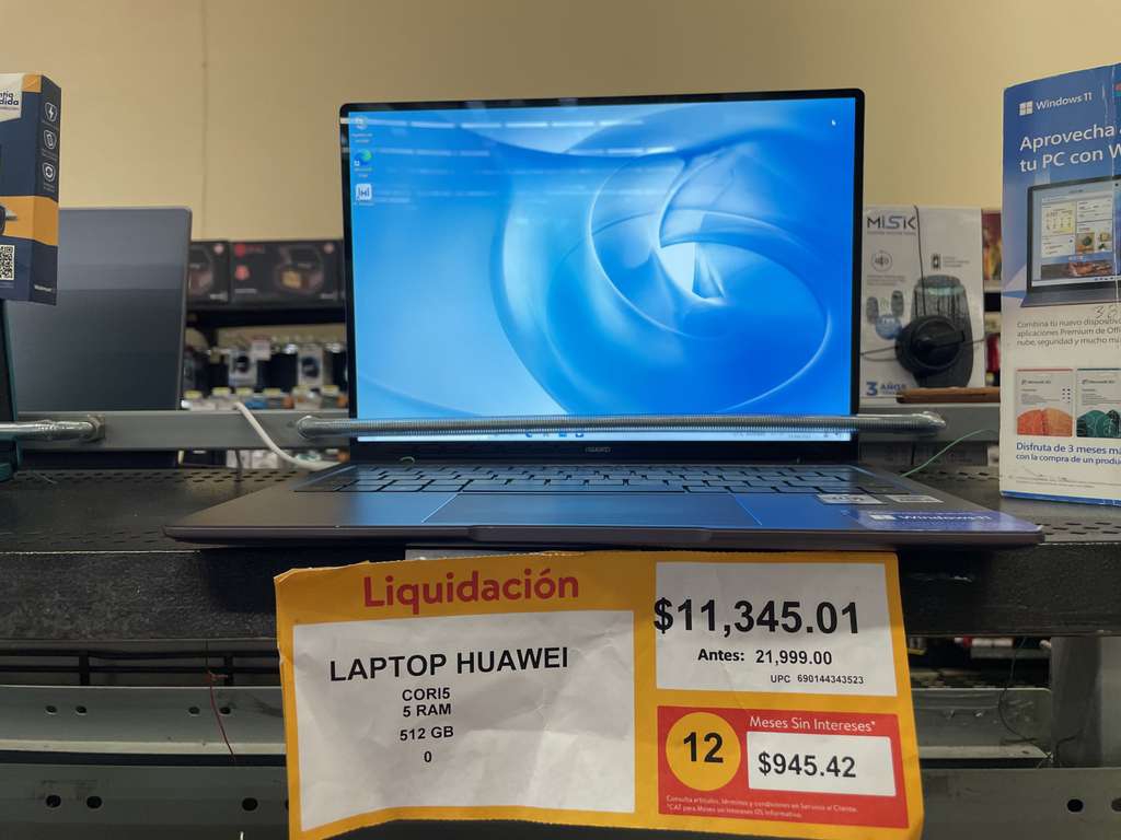 Walmart: Matebook 14 Core i5 10ma 8ram y 512gb 
