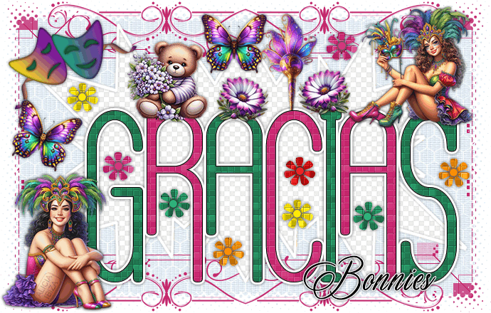 Gracias Colorido Carnaval bonnies