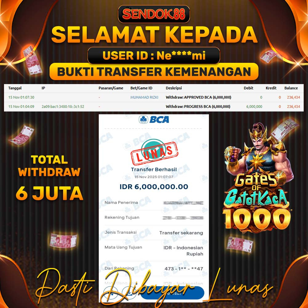 SENDOK88 JEPE! GATES OF GATOTKACA 1000 Rp 6.000.000,- LUNAS!