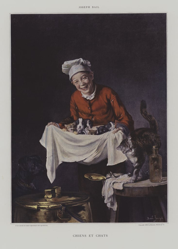 1-Joseph_Bail_-_Chiens_et_Chats_(Dogs_and_Cats)_-_(MeisterDrucke-387794)