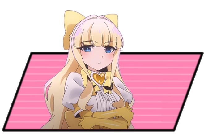 Magia Sulfur cooly stands "tall," with her arms crossed and expression aloof.