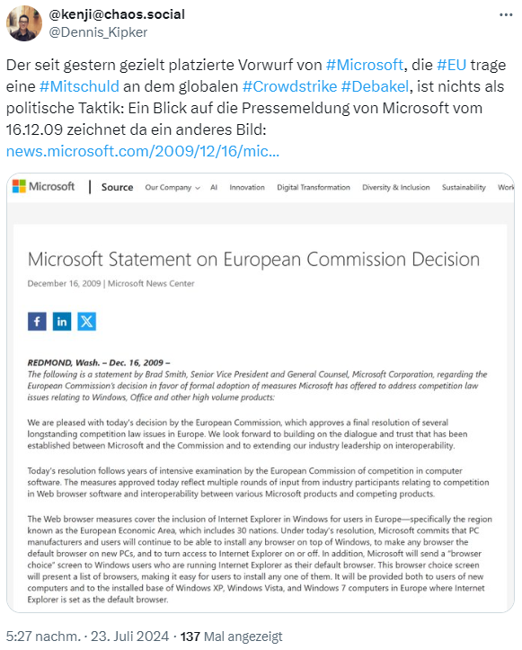 Microsofts Einigung mit der EU