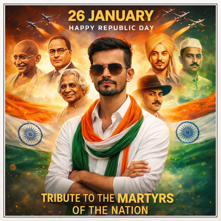 26 January Republic Day Poster by Indian Artist Sharik Khan Jr