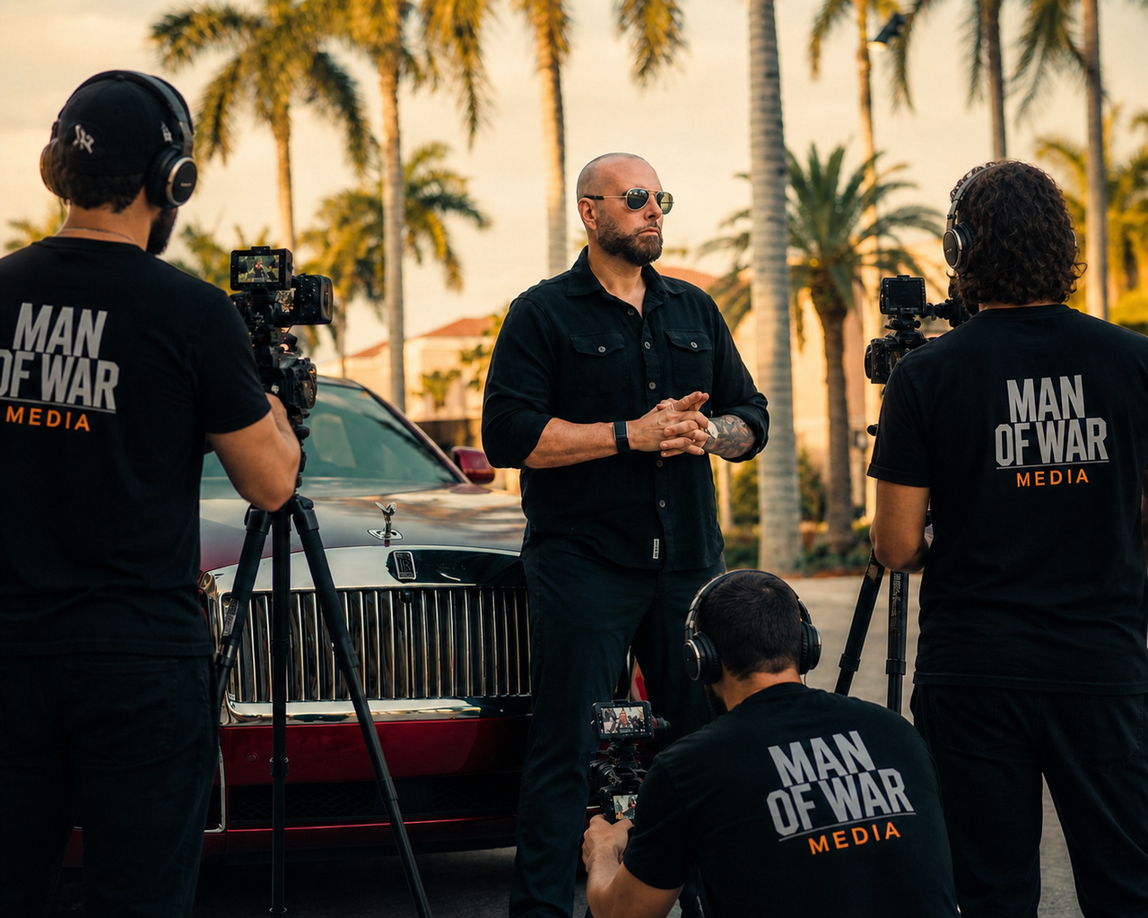 Rafa J. Conde with the Man of War Media camera crew