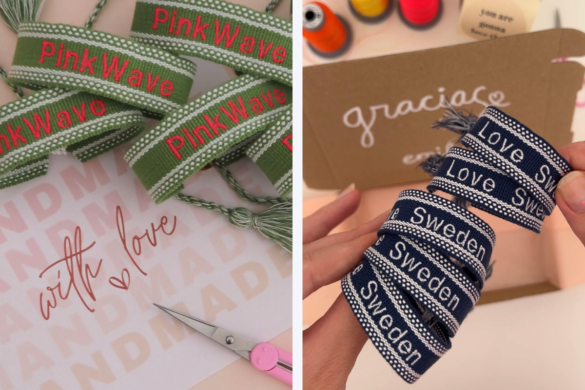 personalized embroidered bracelets made for previous clients