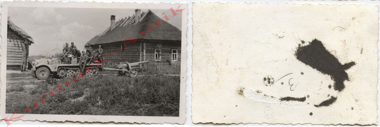 Foto Wehrmacht Russland Panzer Halbkette Artillerie Raketen Geschütz Kanone