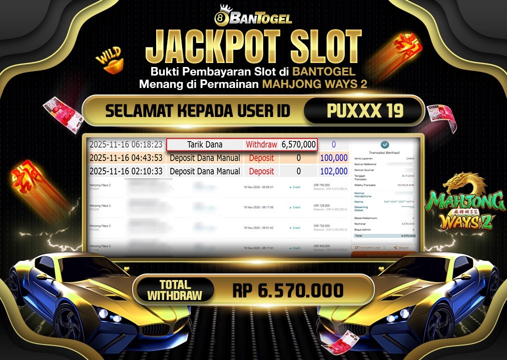 BUKTI JACKPOT LUNAS BANTOGEL