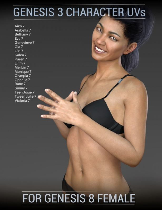 00 main genesis 3 character uvs for genesis 8 female daz3d