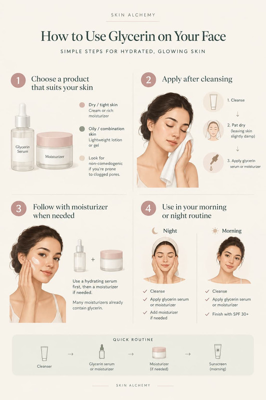 Glycerin Skincare Routine Guide, how to use glycerin on face