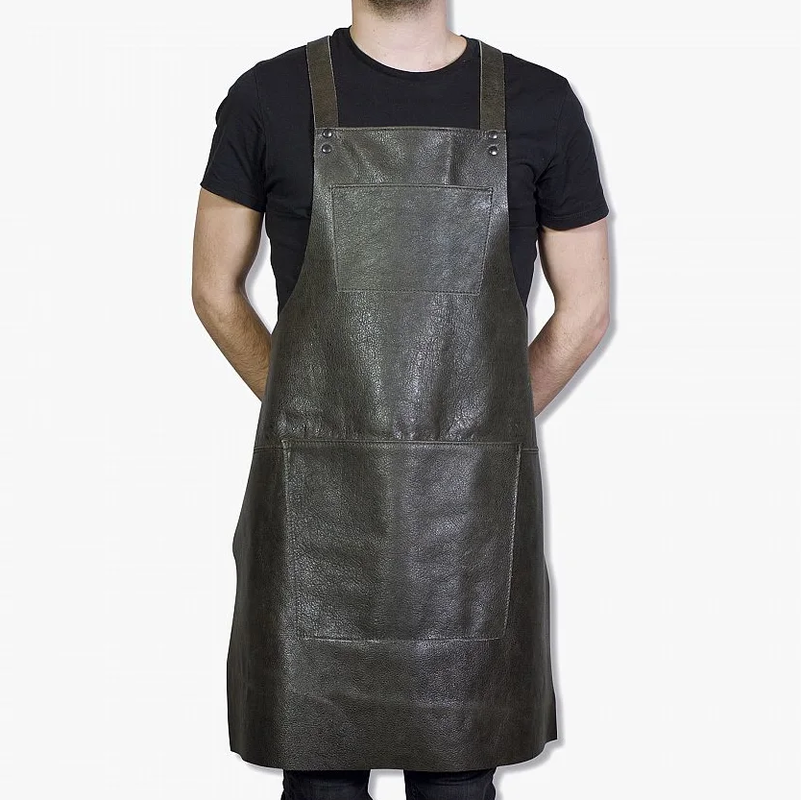 Forkl&aelig;de i l&aelig;der med lomme & sele - H&aring;ndlavet