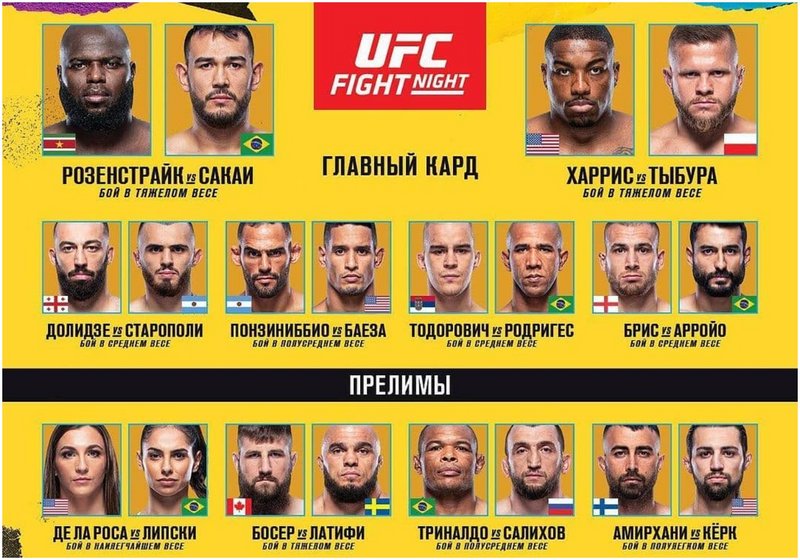 Резултати от UFC Fight Night 189