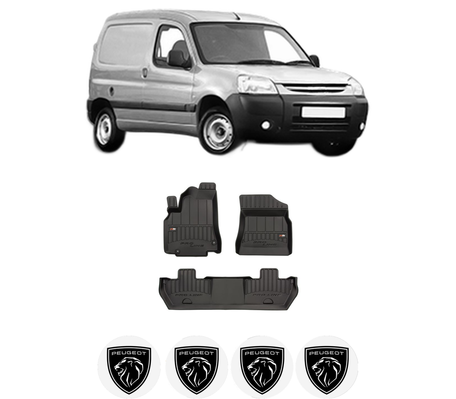 Set covorase presuri PEUGEOT PARTNER Box Body/MPV din 2008-2016, auto, din cauciuc thermoplastic, 4 Stickere auto cu PEUGEOT