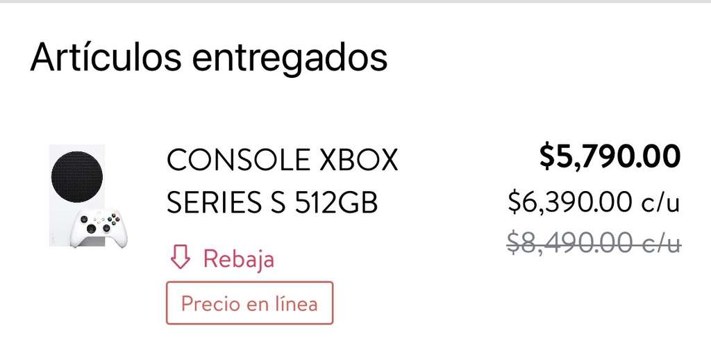 Walmart: Xbox Series S 5700 con cupón 