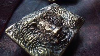 пряжка медведь литая латунь1