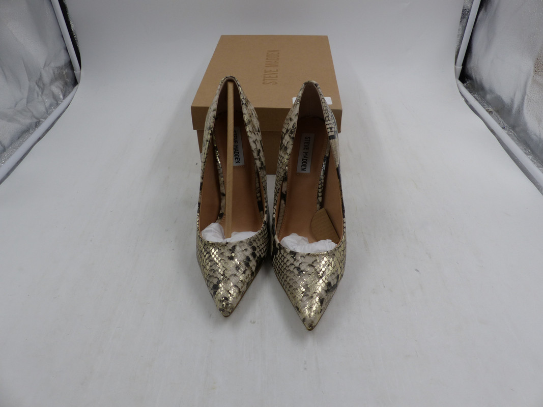 STEVE MADDEN VALA GOLD SNAKE WOMENS 4 INCH HEELS SIZE 9.5