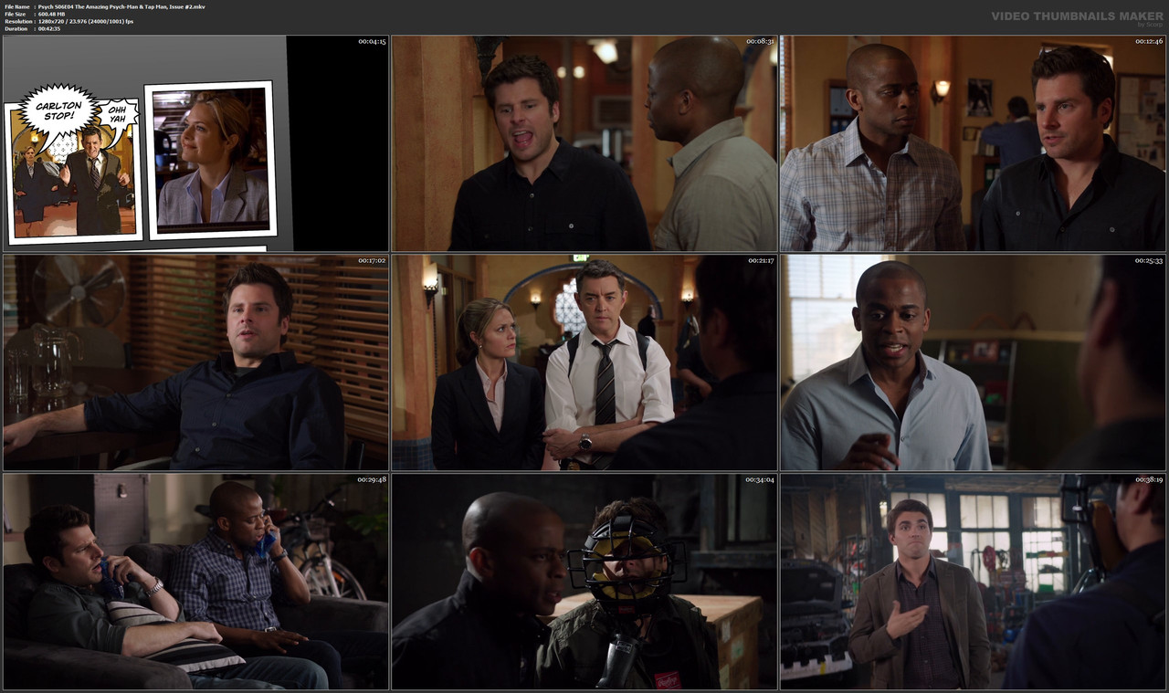 Psych S06E04 The Amazing Psych-Man & Tap Man, Issue #2.mkv