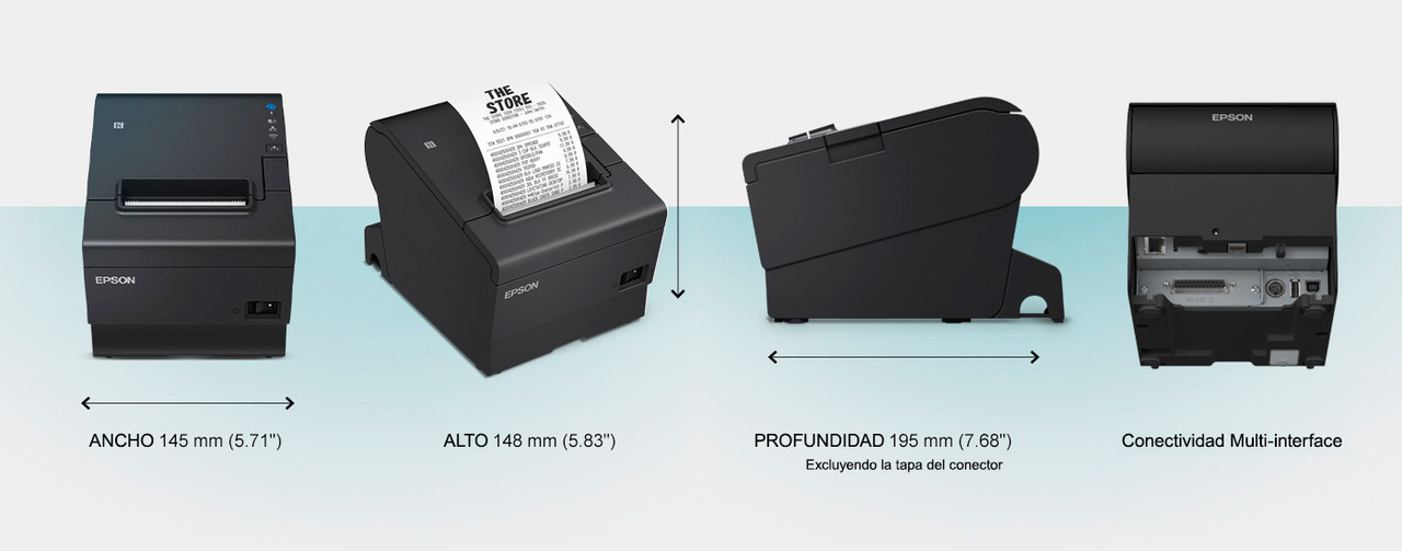Una persona utilizando la impresora Epson TM-T88VII en un punto de venta.