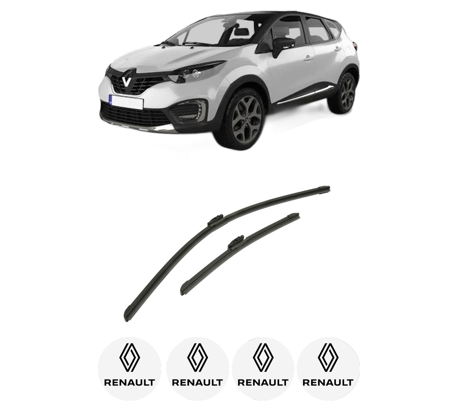Set stergatoare auto RENAULT CAPTUR I (J5_, H5_) din 2013-2018, pentru parbriz auto, 2 bucati, Bosch Aerotwin, din cauciuc siliconat rezistent, 4 Stickere Auto RENAULT