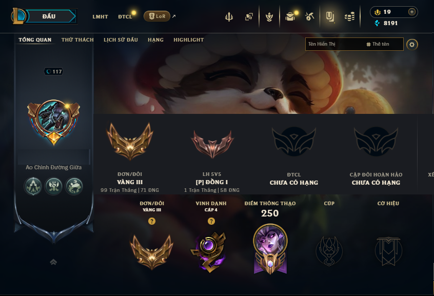 Acc LMHT # - Không Khung