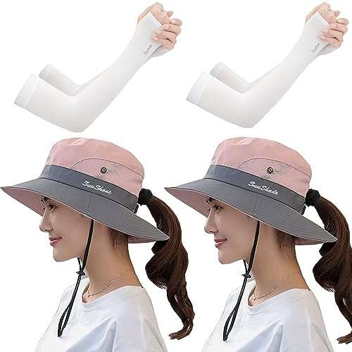Amazon: 2 sombreros para sol para mujer + 2 juegos de mangas