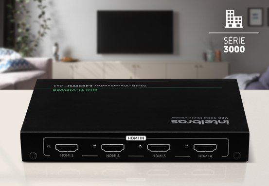 Multi-Visualizador Intelbras Vex 3004 em ação com 4 telas