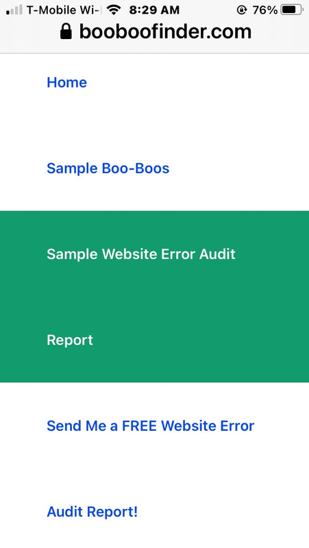 Sample Website Error Audit Report b