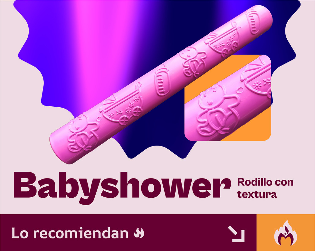 Rodillo Baby coche texturizador de masa fondant flexible marcador