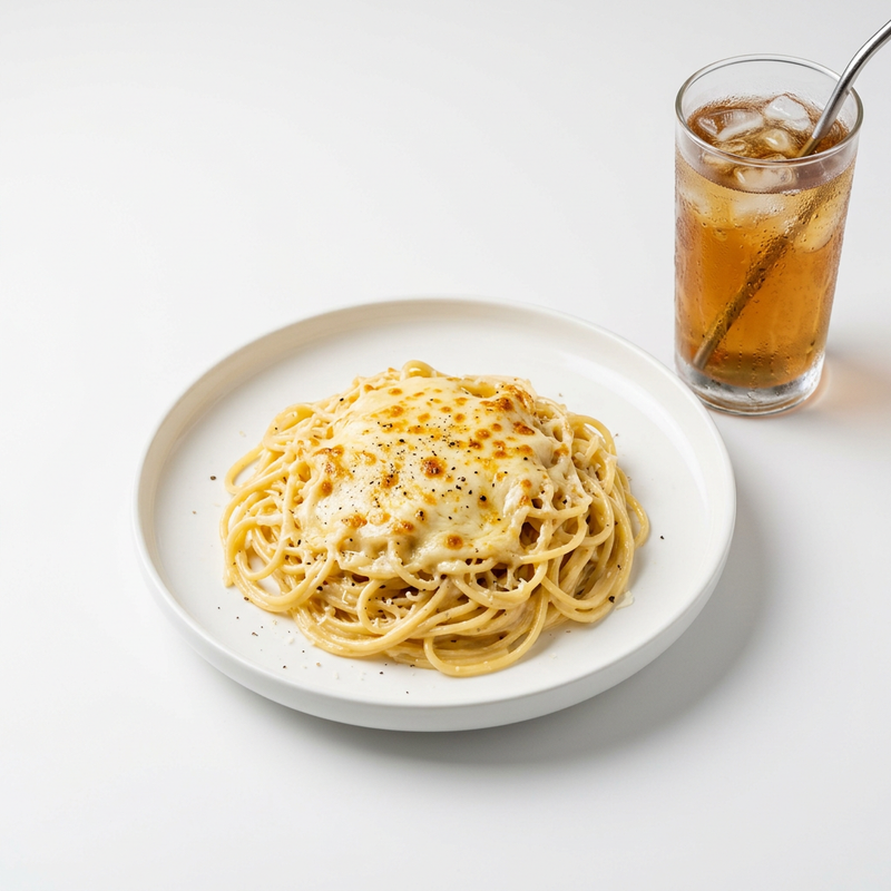 Espaguetis Con Queso + Bebida