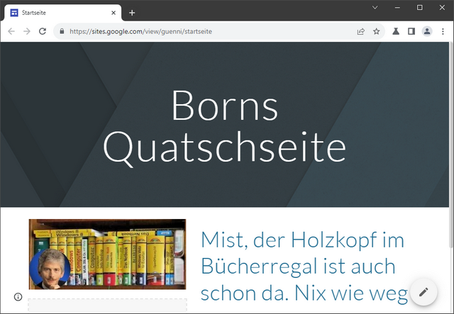 Borns Quatschseite auf Google