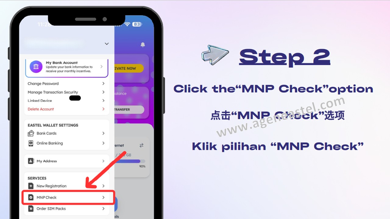 Semak status MNP Eastel