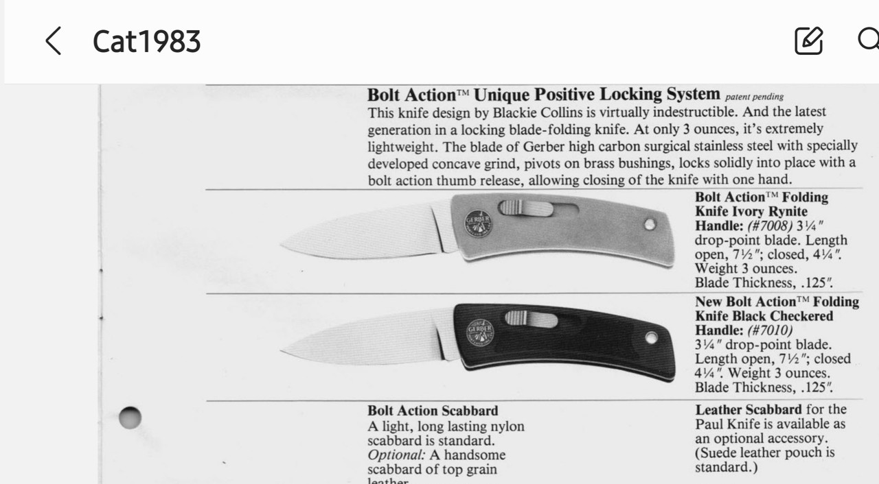 Gerber bolt action question | BladeForums.com