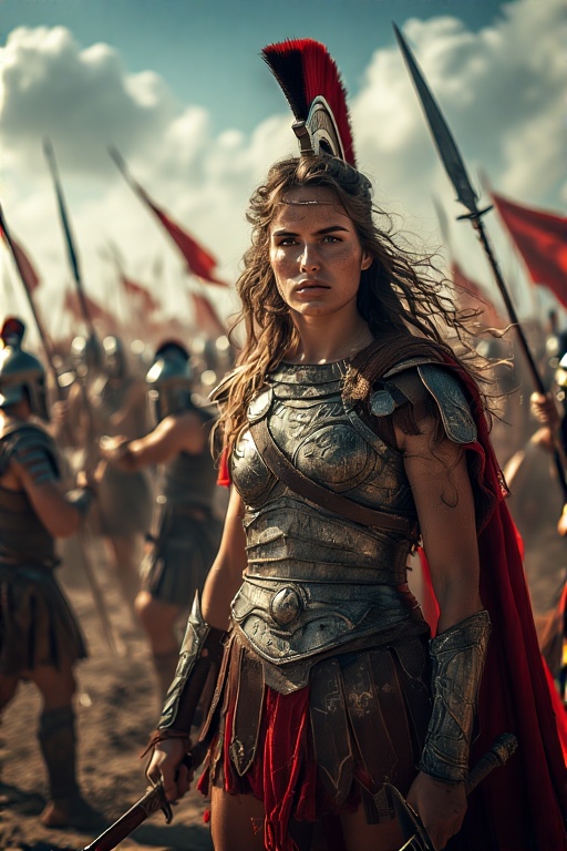 Greek-Warrior-Female-Spears-Sw