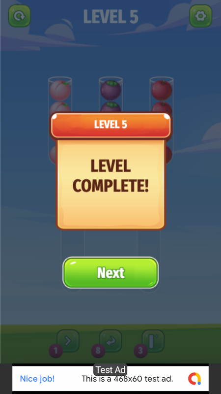 Fruit Sort - Puzzle Game Android Studio Project with AdMob Ads + Ready to Publish