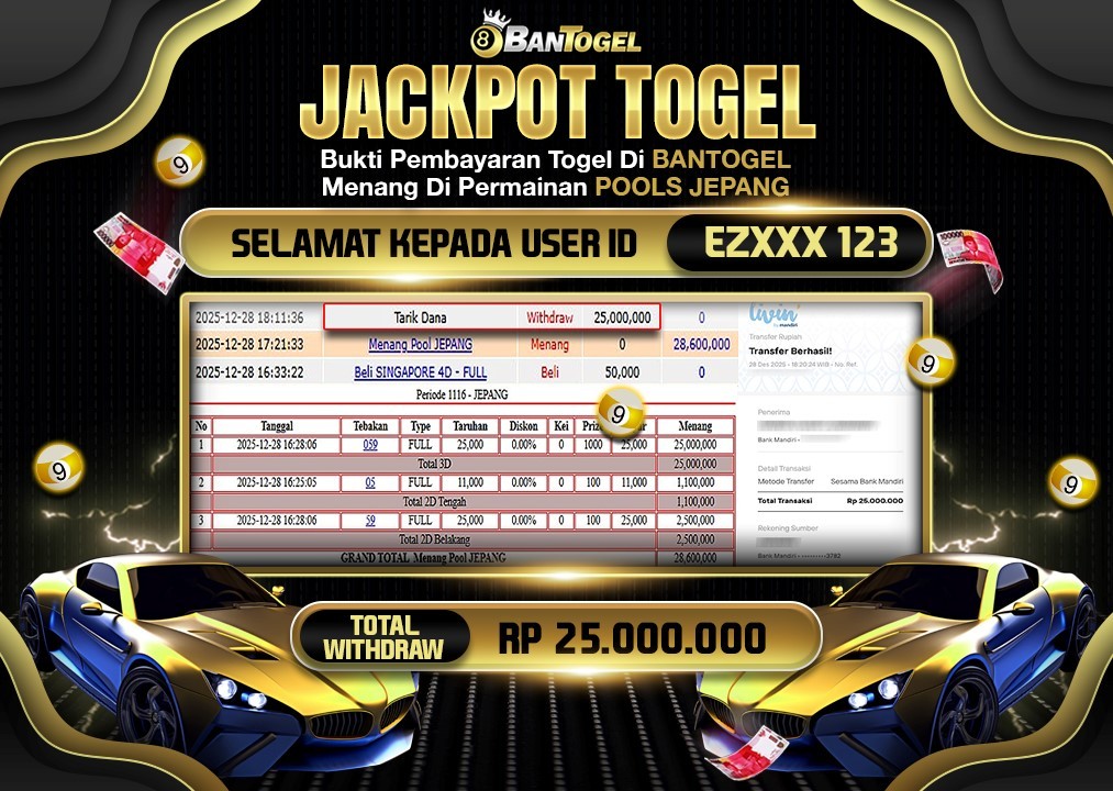BUKTI JACKPOT LUNAS BANTOGEL