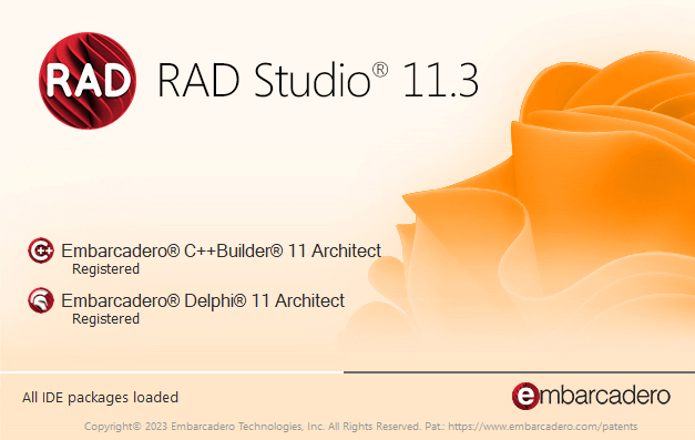 Embarcadero RAD Studio 11.3 Alexandria Architect Version 28.0.48361.3236 7-N38a-ODv3-Pyl0-W1-Pk-Vi-KNc-NV2-IWQ073-K