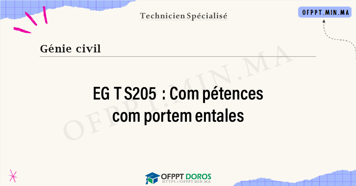 Sommaire détaillé du cours Compétences comportementales EGTS205 OFPPT - Structure du module