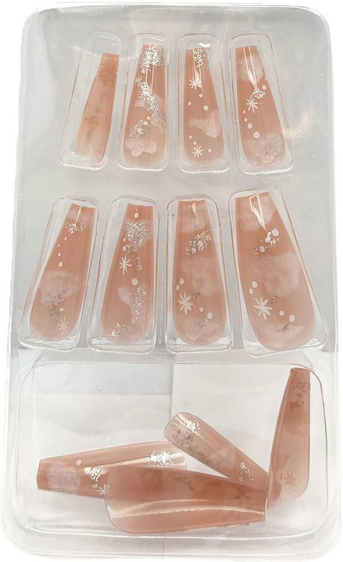 Daily Wear 12pcs Designer Ballerina Nails (antique Brass)