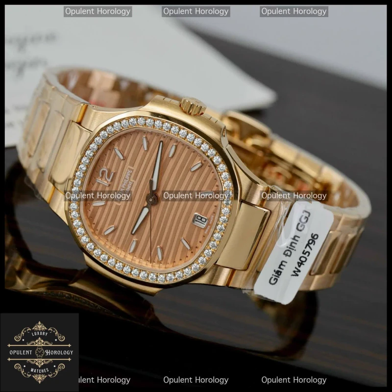 Patek Philippe Nautilus 7118 Diamond Replica 35mm Gold Plated Automatic Caliber 324 S C