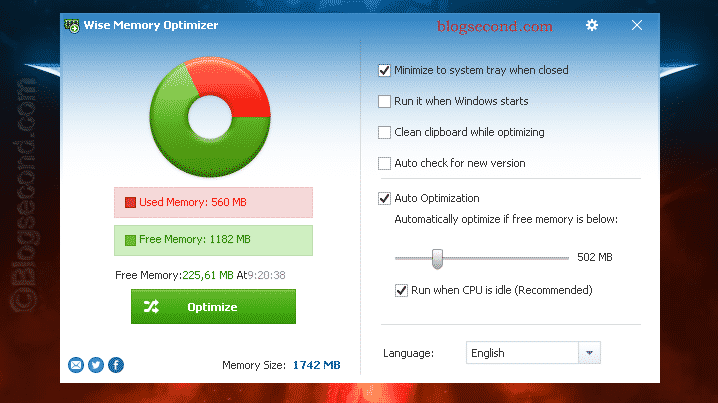 Wise Memory Optimizer Settings