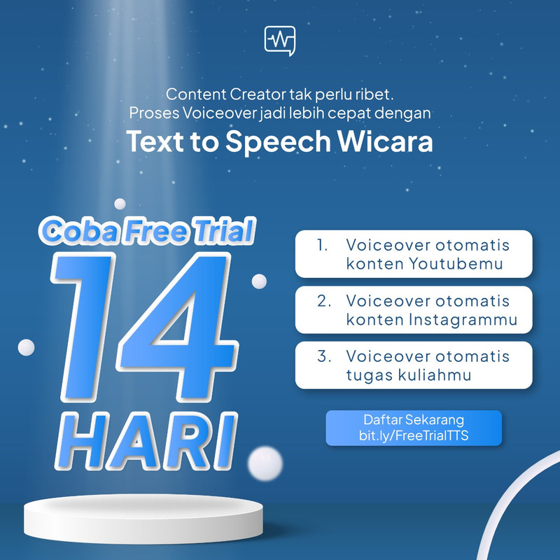 Free Trial TTS, WIdya Wicara, Text to Speech