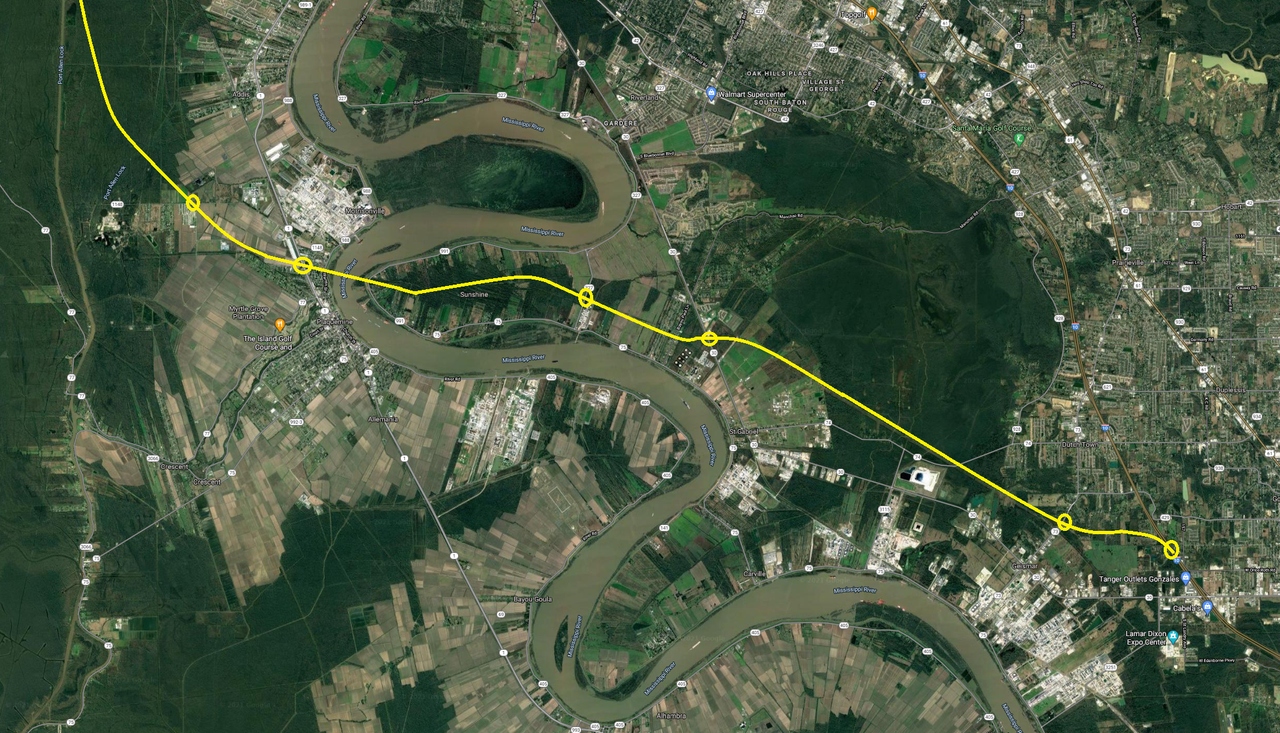 Which of these 5 locations is the best spot for a new Mississippi River