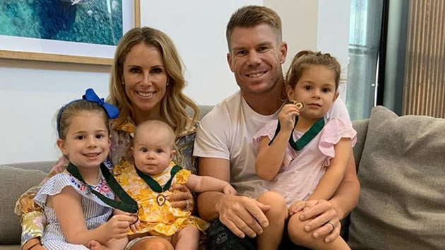 David Warner with his wife