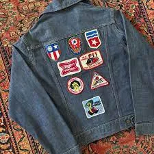 Retro Denim Coats with Badges