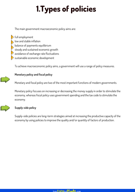 Macroeconomic policies