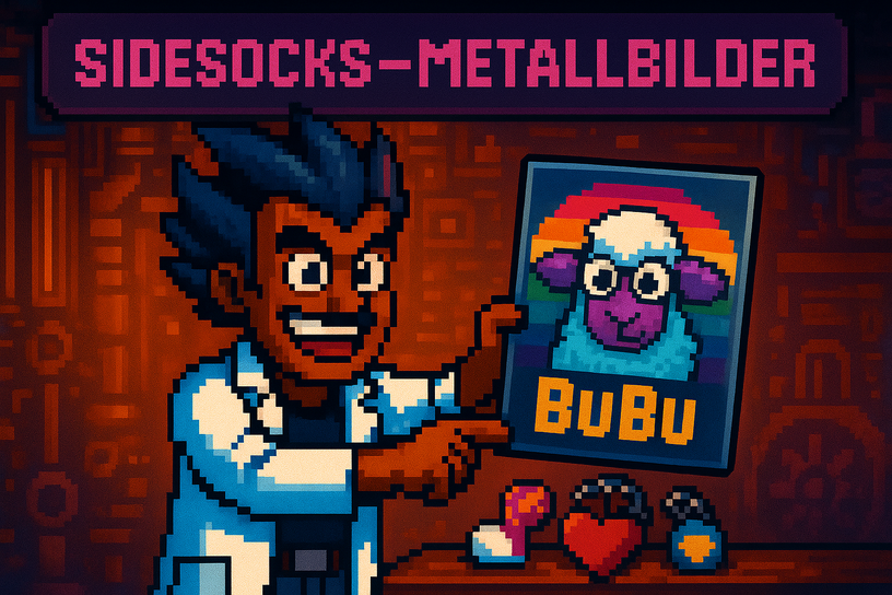 SideSocks Metallbild – Wunschmotiv auf Aluminiumplatte