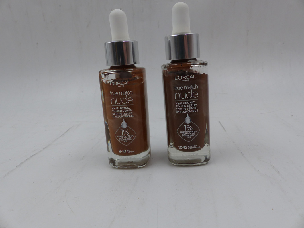 LOT OF 2 LOREAL PARIS TRUE MATCH NUDE TINTED SERUM IN SHADES 8-10 & 10-12 LOT OF 2 LOREAL PARIS TRUE MATCH NUDE TINTED SERUM IN SHADES 8-10 & 10-12