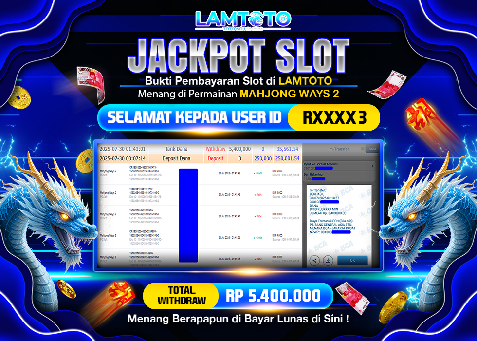 BUKTI JACKPOT LUNAS LAMTOTO