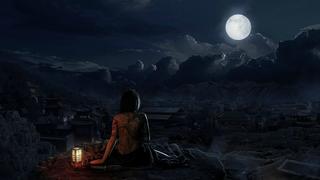 thanh - Thơ hoạ Nguyễn Thành Sáng & Tam Muội (1674) Tattooed-woman-looking-at-the-moon-wallpaper-1