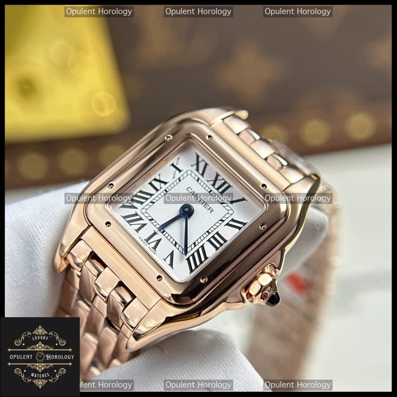 Cartier Panthere Watch Replica 23x30mm Rose Gold Plated Swiss Quartz